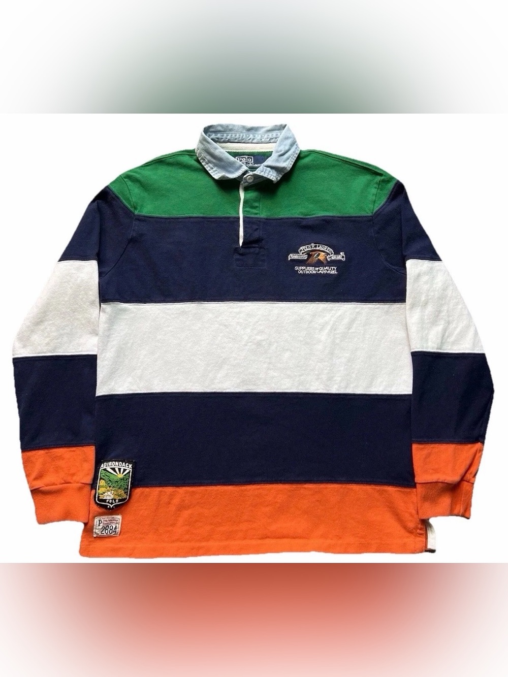 Vintage Polo Ralph Lauren Expedition Sportsman P Wing Hi Tech Rugby Shirt Large